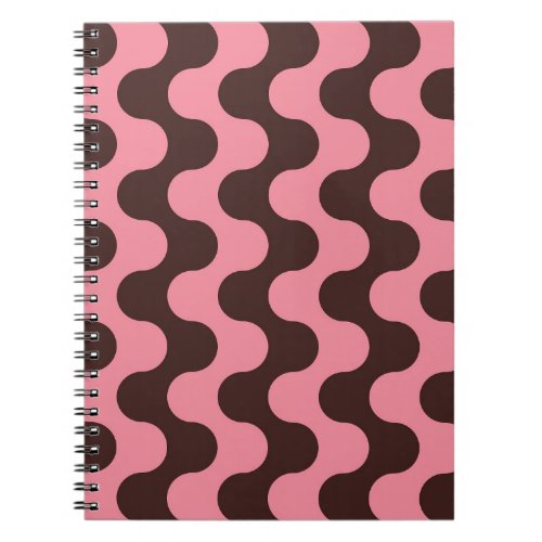 Seamless pattern with wavy stripes in retro style notebook