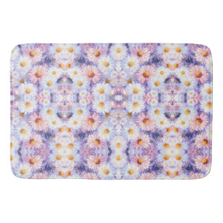 Seamless pattern with white and pink daisies Bath Mat