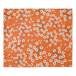 Seamless pattern with white small flowers duvet cover