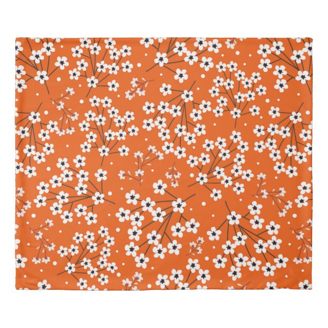 Seamless pattern with white small flowers duvet cover (Front)