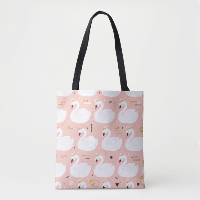 Seamless pattern with white swans. tote bag (Front)