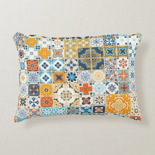 Seamless pattern with with Portuguese tiles. illus Accent Pillow