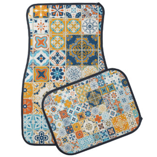 Seamless pattern with with Portuguese tiles. illus Car Floor Mat