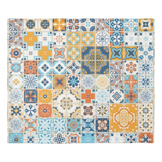 Seamless pattern with with Portuguese tiles. illus Duvet Cover (Front)