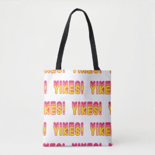 Seamless pattern with “Yikes!” words. Vintage wall Tote Bag
