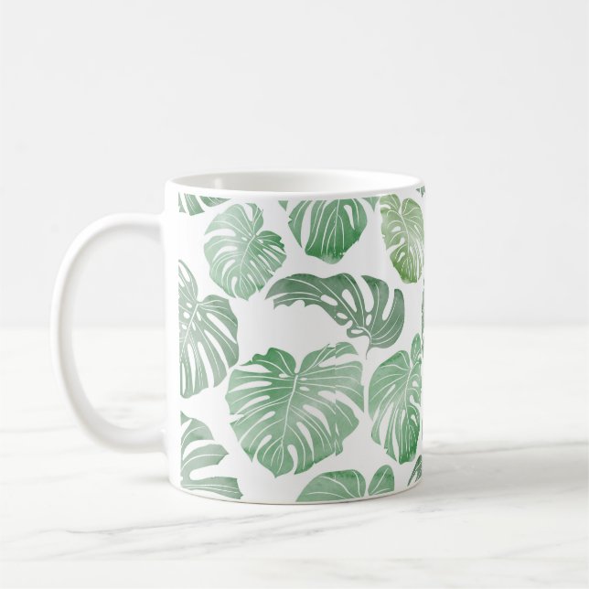 Seamless pattTropical seamless pattern - watercolo Coffee Mug (Left)