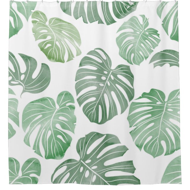Seamless pattTropical seamless pattern - watercolo Shower Curtain (Front)