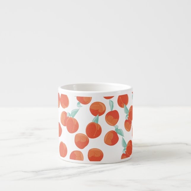 Seamless peach fruits, summer pattern. espresso cup (Front)