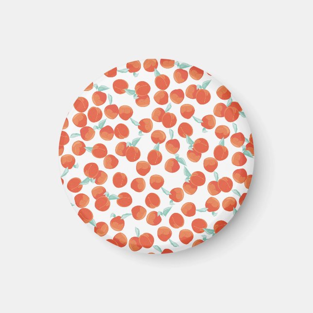 Seamless peach fruits, summer pattern. magnet (Front)