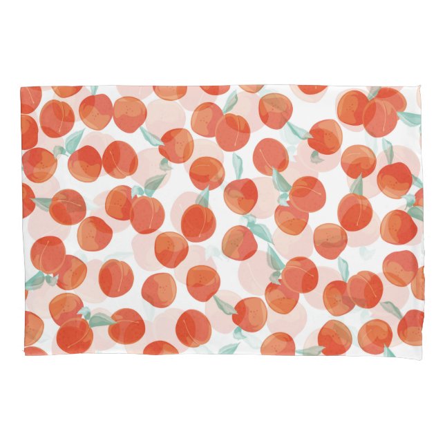 Seamless peach fruits, summer pattern. pillow case (Front)