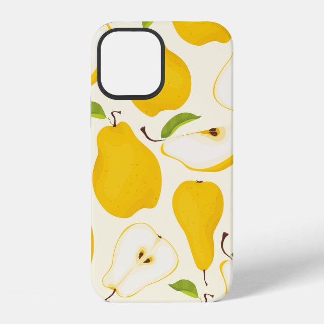 Seamless pear pattern. Different pears whole fruit Iphone Case (Back)