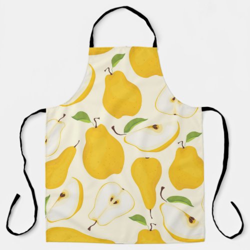 Seamless Pear Whole  Sliced Pattern Apron