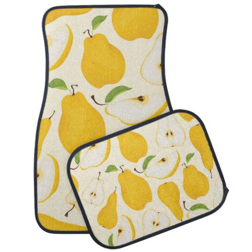 Seamless Pear Whole  Sliced Pattern Car Floor Mat