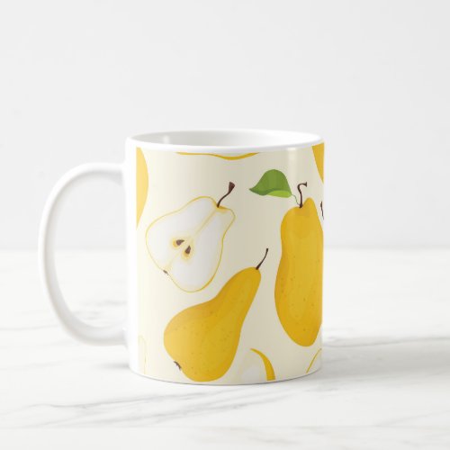 Seamless Pear Whole  Sliced Pattern Coffee Mug