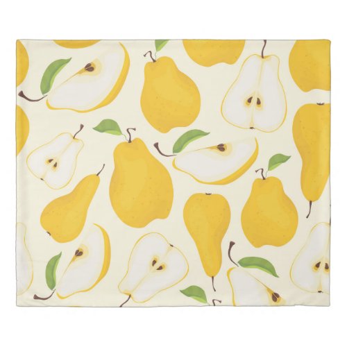 Seamless Pear Whole  Sliced Pattern Duvet Cover