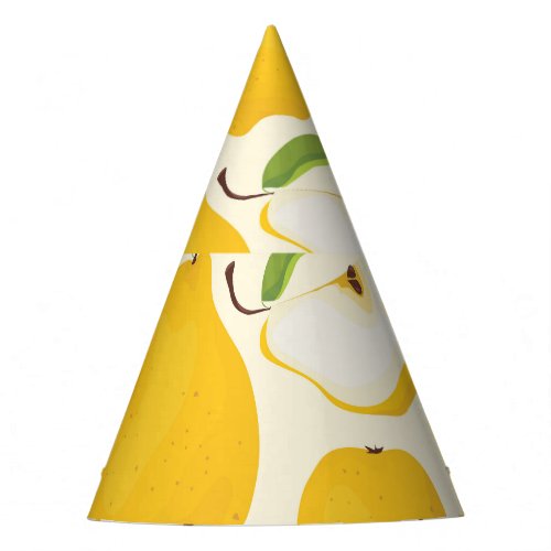 Seamless Pear Whole  Sliced Pattern Party Hat