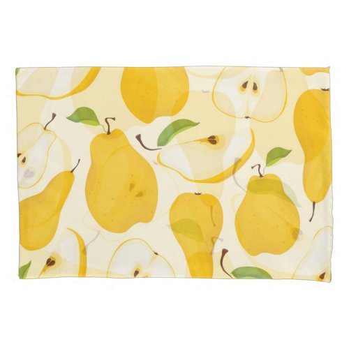 Seamless Pear Whole  Sliced Pattern Pillow Case