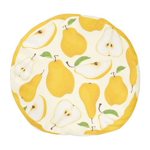 Seamless Pear Whole  Sliced Pattern Pouf