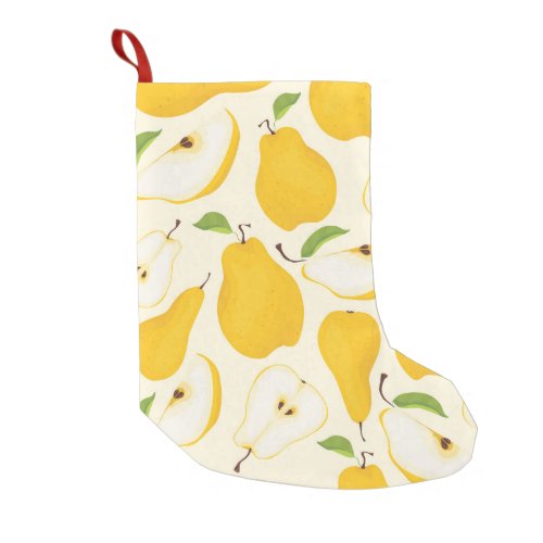 Seamless Pear Whole  Sliced Pattern Small Christmas Stocking