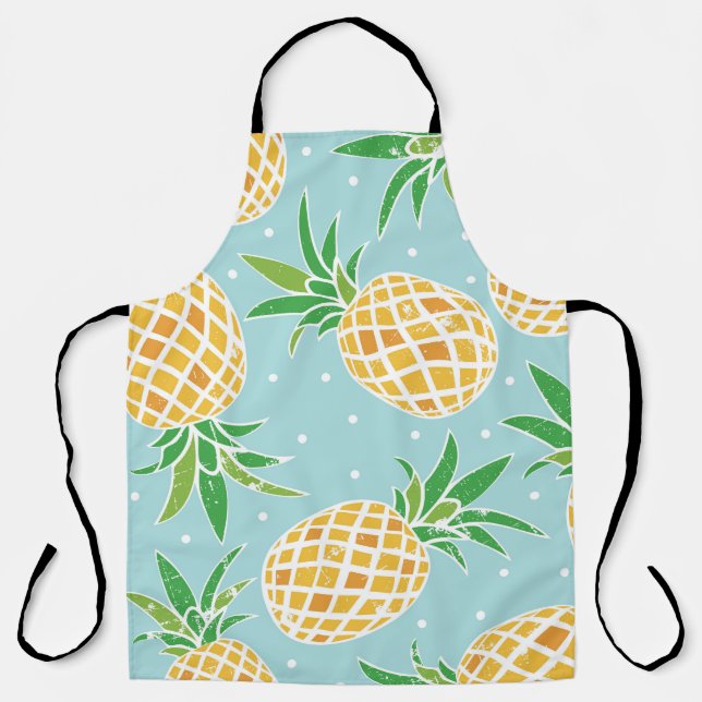 Seamless Pineapple Pattern Tropical Print Apron (Front)