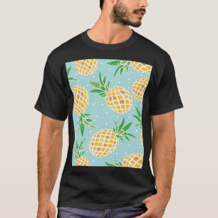 Seamless Pineapple Pattern Tropical Print T-Shirt