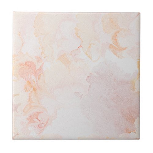 Seamless Pink and Peach Marbled Ceramic Tile