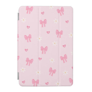 Seamless Pink Bow and Floral Pattern – Cute Girly  iPad Mini Cover