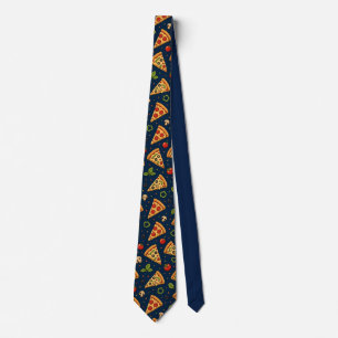 Seamless Pizza Pattern Fun Food Lover Design Neck Tie
