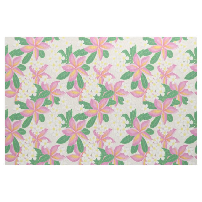 Seamless plumeria Pattern art print Fabric (Yard)