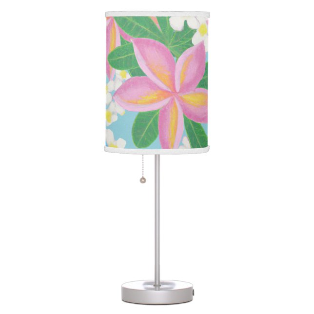 Seamless plumeria Pattern art print Table Lamp (Right)