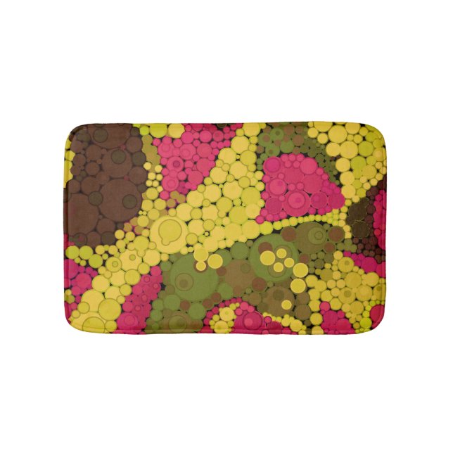 Seamless pointillism hand painted circles round sh bath mat (Front)