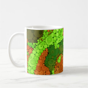 Seamless pointillism hand painted circles round sh coffee mug