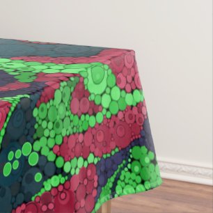 Seamless pointillism hand painted circles round sh tablecloth