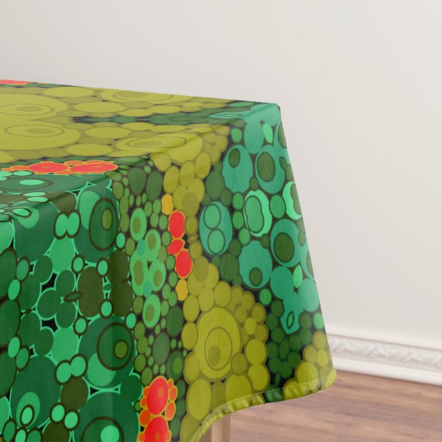 Seamless pointillism hand painted circles round sh tablecloth (In Situ)