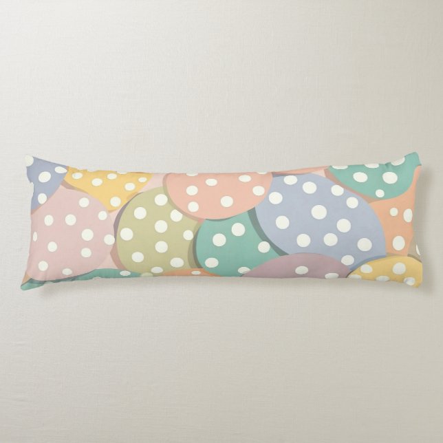 Seamless Polka Dot Pattern in Pastel Colors Body Pillow (Front)