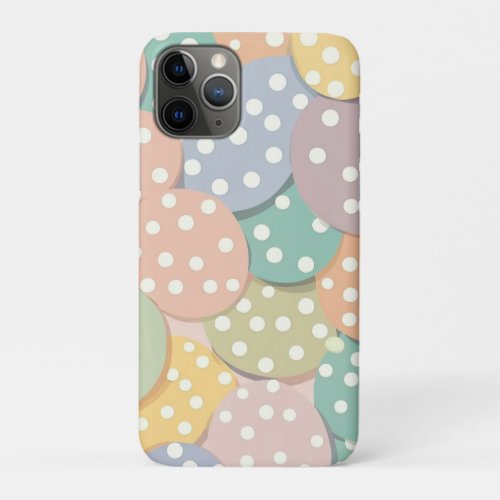Seamless Polka Dot Pattern in Pastel Colors iPhone 11 Pro Case