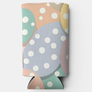 Seamless Polka Dot Pattern in Pastel Colors Seltzer Can Cooler