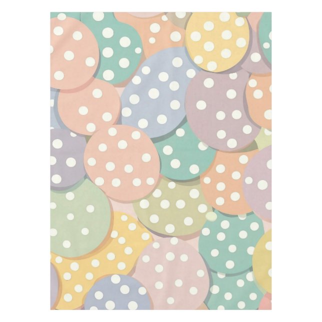 Seamless Polka Dot Pattern in Pastel Colors Tablecloth (Front)