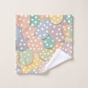 Seamless Polka Dot Pattern in Pastel Colors Wash Cloth