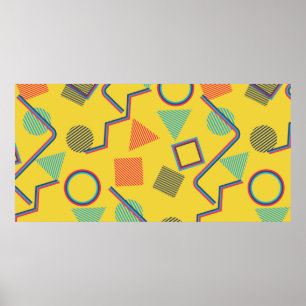 Seamless Pop Art Pattern. Abstract Colorful Textur Poster