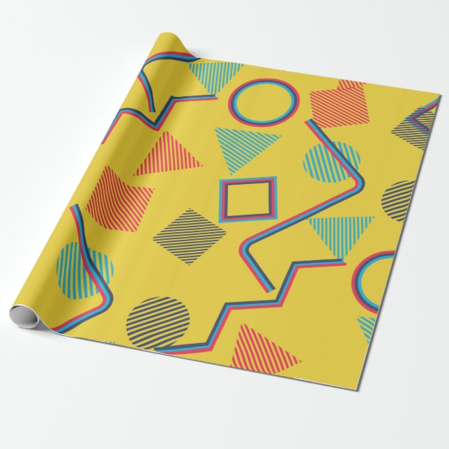 Seamless Pop Art Pattern. Abstract Colorful Textur Wrapping Paper (Unrolled)