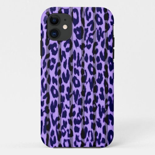 Seamless purple animal print fur skin of leopard iPhone 11 case