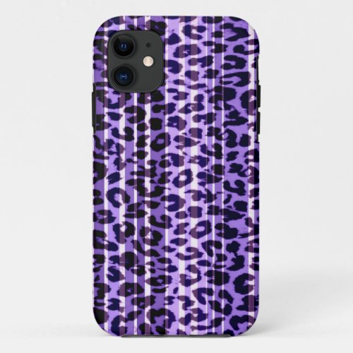 Seamless purple animal skin texture of leopard iPhone 11 case