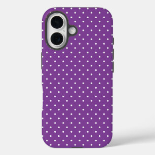 Seamless purple background polka dot pattern iPhone 16 case