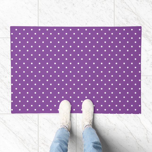 Seamless purple background polka dot pattern  doormat (Indoor)