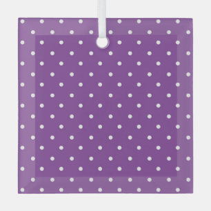 Seamless purple background polka dot pattern glass ornament