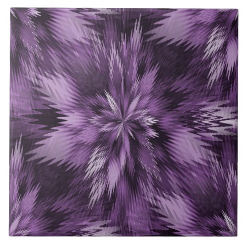 Seamless Purple Decorative Floral Ceramic Tile