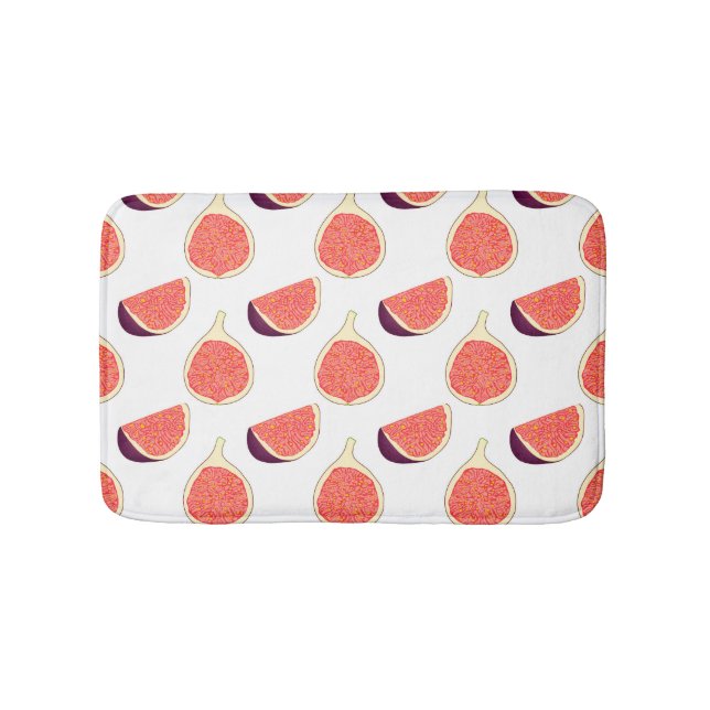 Seamless purple fig: colorful pattern bath mat (Front)