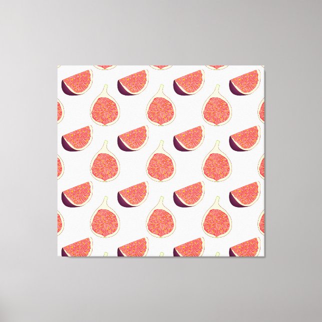 Seamless purple fig: colorful pattern canvas print (Front)