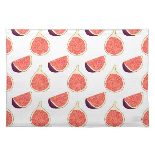 Seamless purple fig colorful pattern cloth placemat
